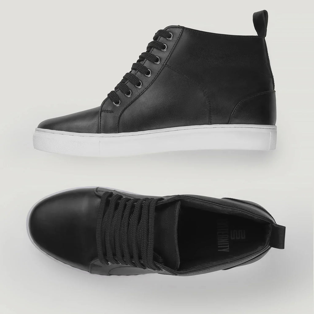 Marty High Top Black Leather Sneakers