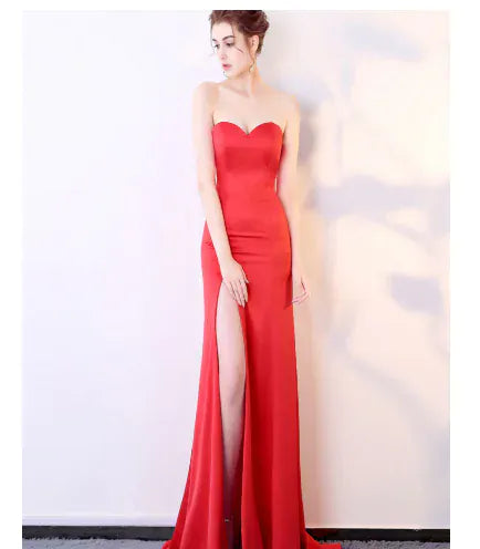 FashionedStar Slit Dress, Slit Maxi Dress, Spaghetti Strap Dress