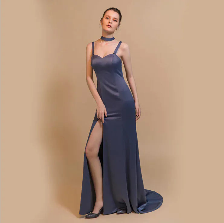 FashionedStar Slit Dress, Slit Maxi Dress, Spaghetti Strap Dress