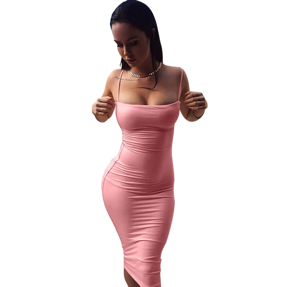 FashionedStar Strap Dress, Nightclub Dress, Milk Silk Bandage Dress