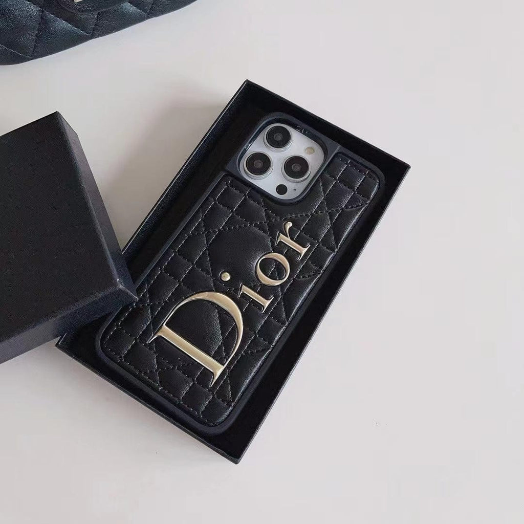 fashionedstare Dior Quilted Leather iPhone Cases with Embossed Logo