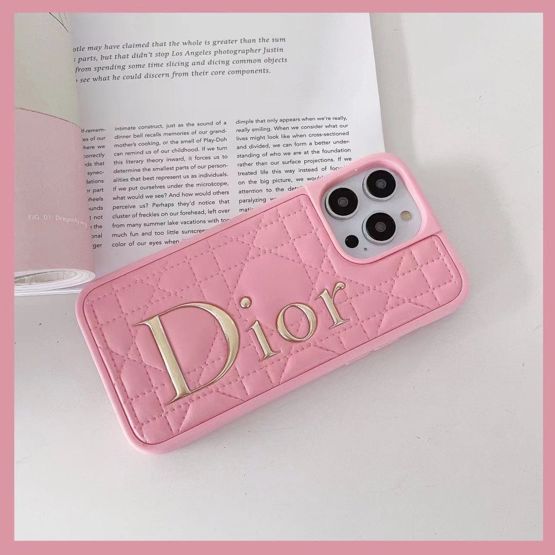 fashionedstare Dior Quilted Leather iPhone Cases with Embossed Logo