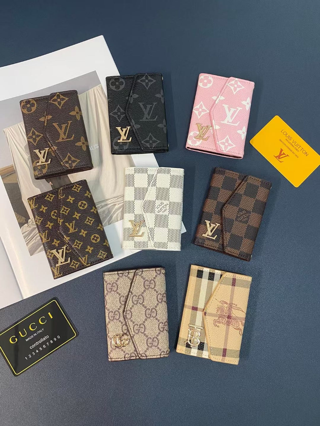 fashionedstare Louis Vuitton Monogram and Checkered Credit Card Holders wallet with LV Logo