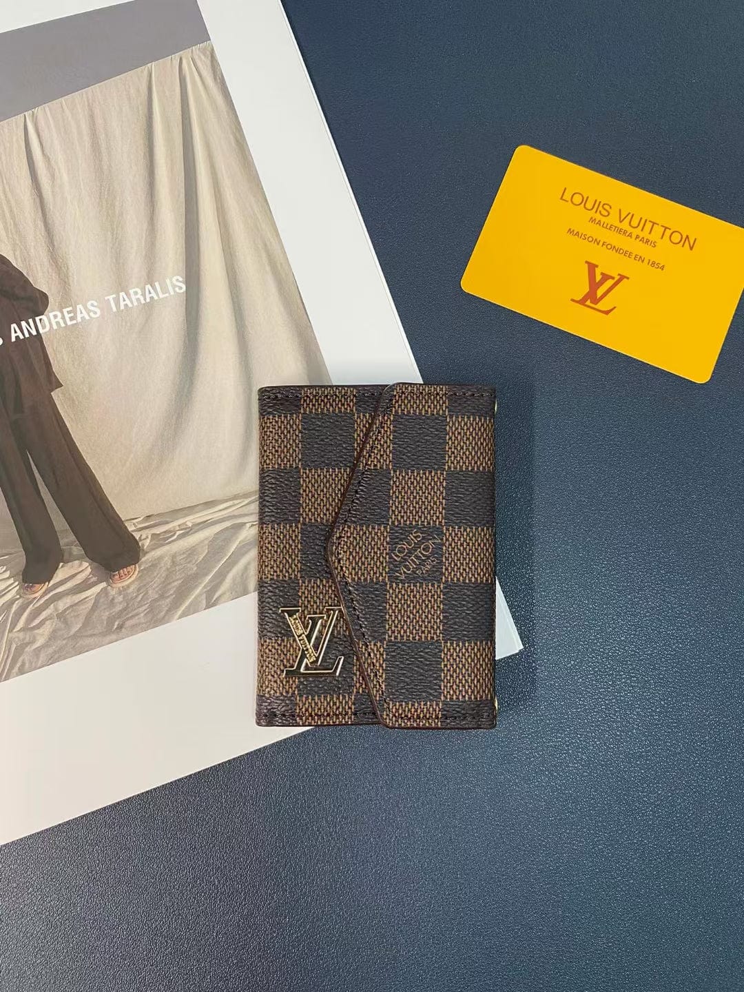 fashionedstare Louis Vuitton Monogram and Checkered Credit Card Holders wallet with LV Logo