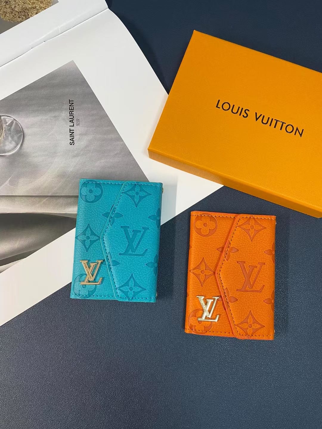 fashionedstare Louis Vuitton Monogram Embossed Credit Card Holders Wallet with LV Logo