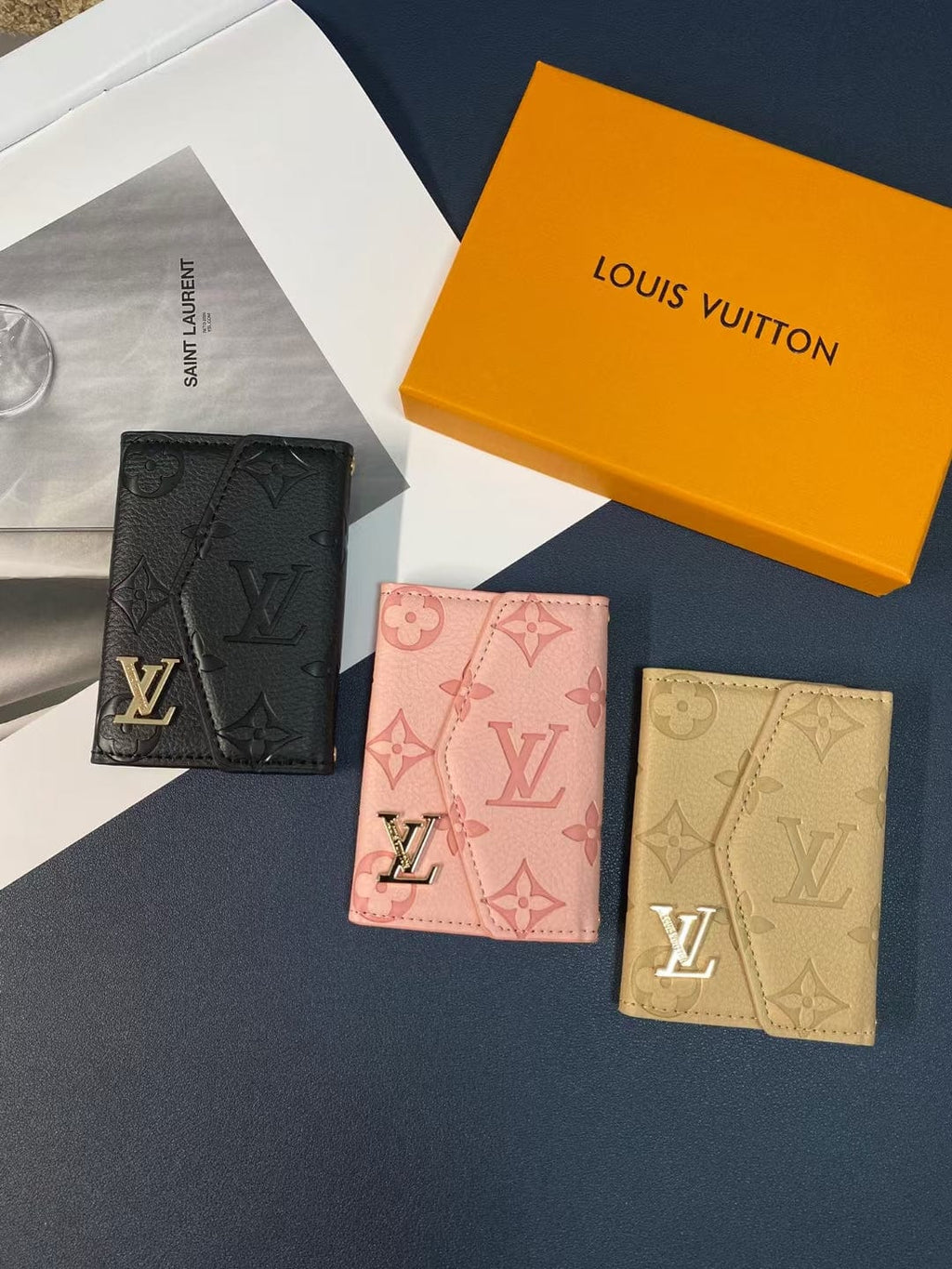 fashionedstare Louis Vuitton Monogram Embossed Credit Card Holders Wallet with LV Logo