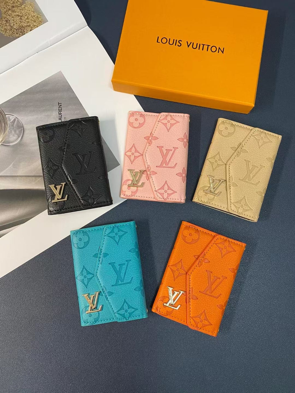 fashionedstare Louis Vuitton Monogram Embossed Credit Card Holders Wallet with LV Logo