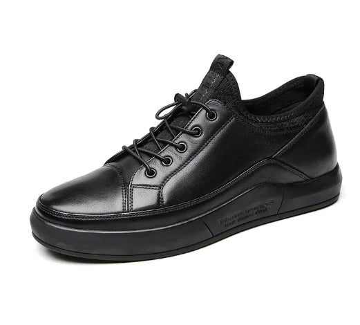 NoirFolds Retro Casual Thick-Soled Leather Shoes for Men