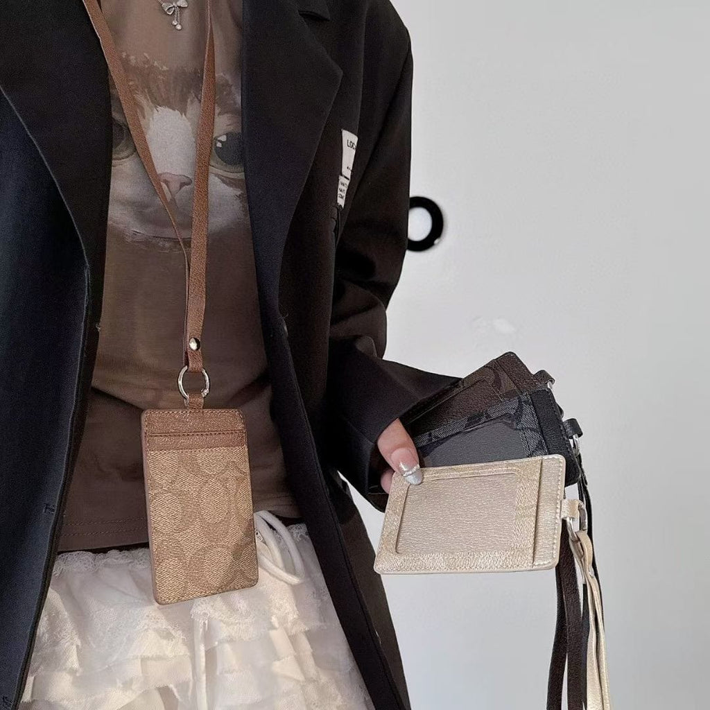 Tony Coach Monogram Lanyard Cardholder – Slim ID Badge Holder