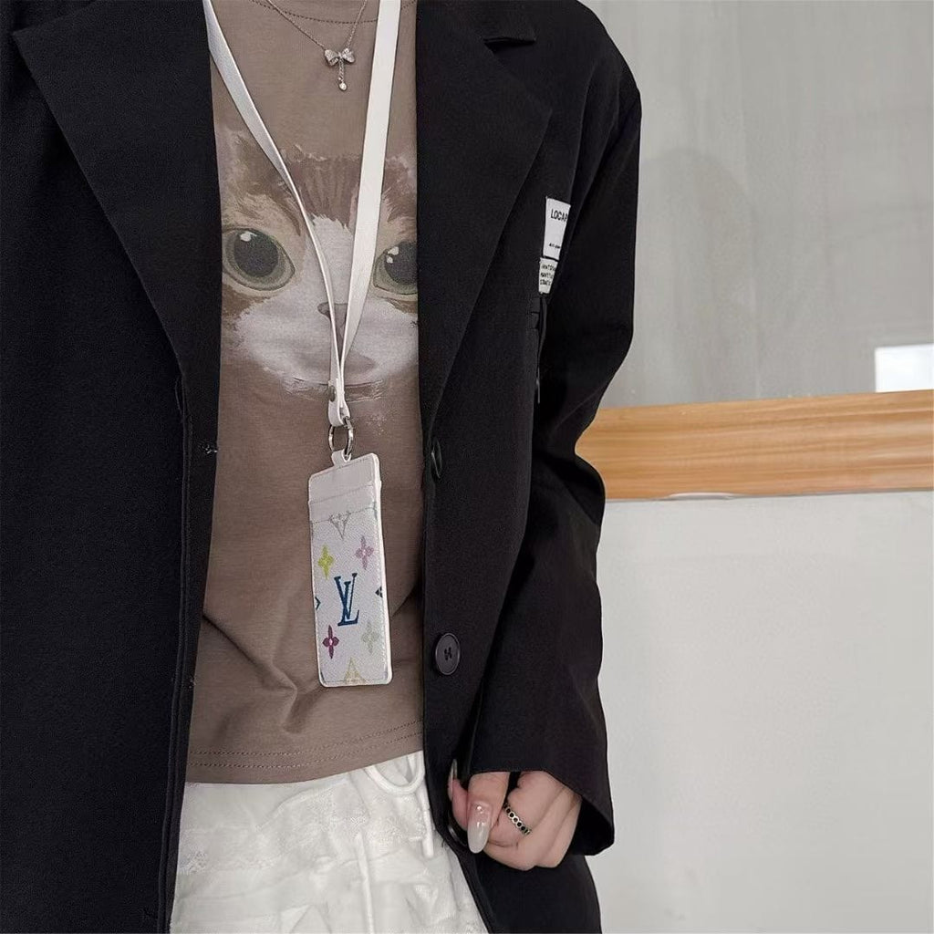 Tony Gucci & Louis Vuitton ID Card Holder with Lanyard