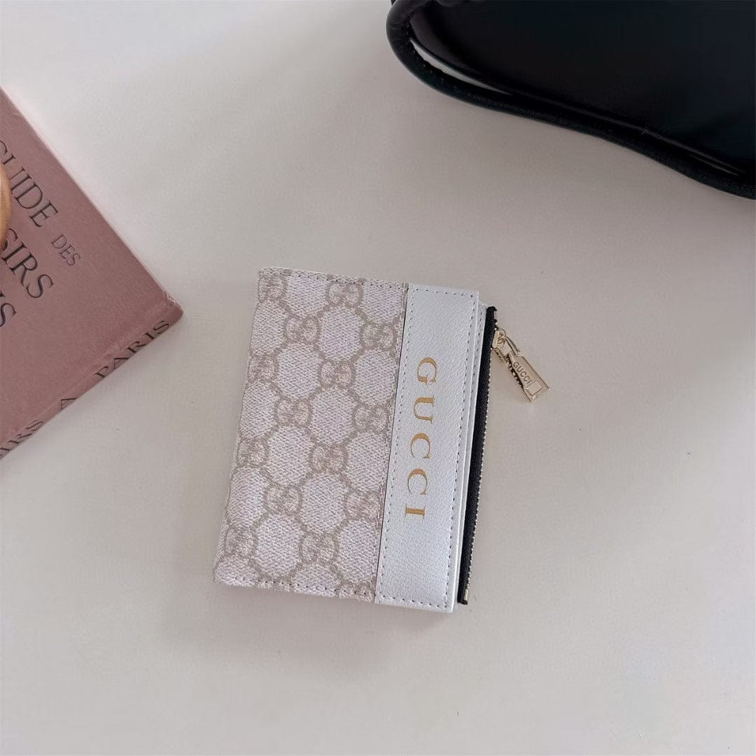 Tony Gucci Monogram Zip Wallet with Gold Logo – Bifold Design