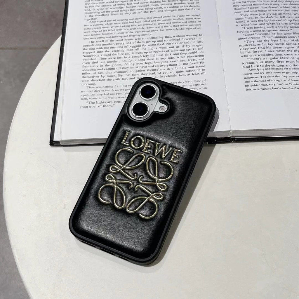 Tony Loewe Anagram Logo Leather iPhone Case