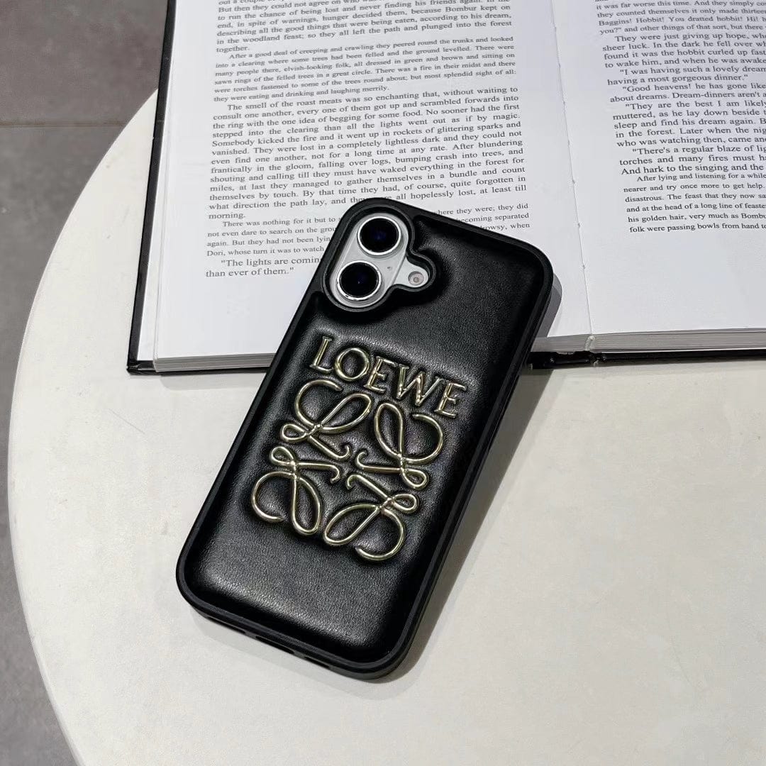 Tony Loewe Anagram Logo Leather iPhone Case