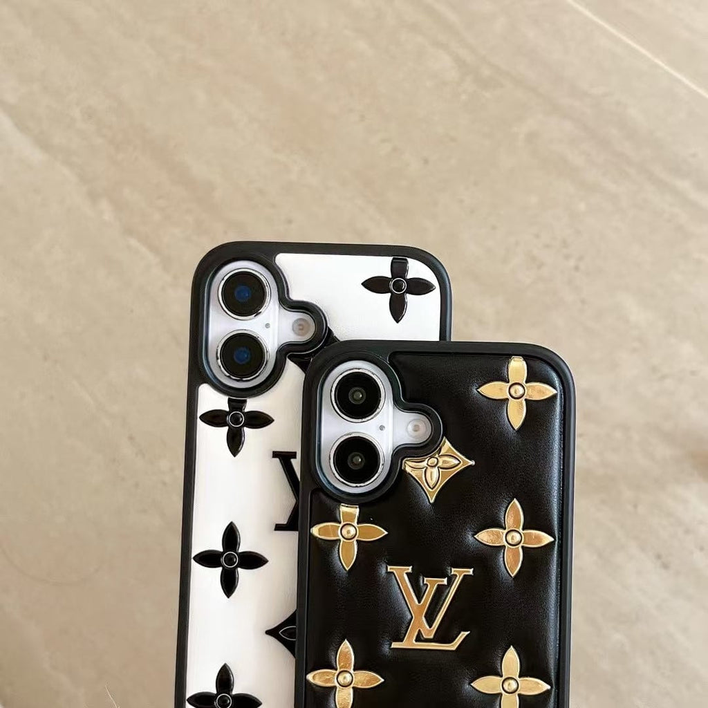 Tony Louis Vuitton 3D Quilted Monogram Leather iPhone Case