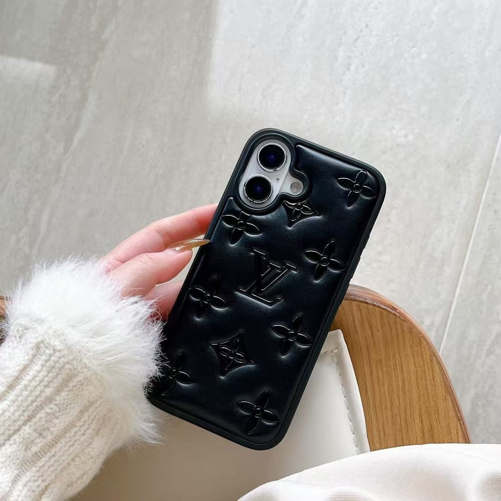 Tony Louis Vuitton 3D Quilted Monogram Leather iPhone Case