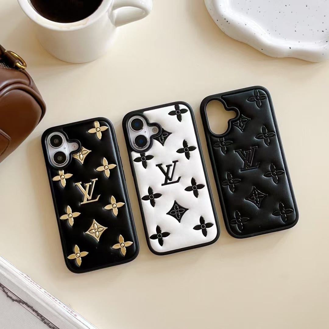 Tony Louis Vuitton 3D Quilted Monogram Leather iPhone Case