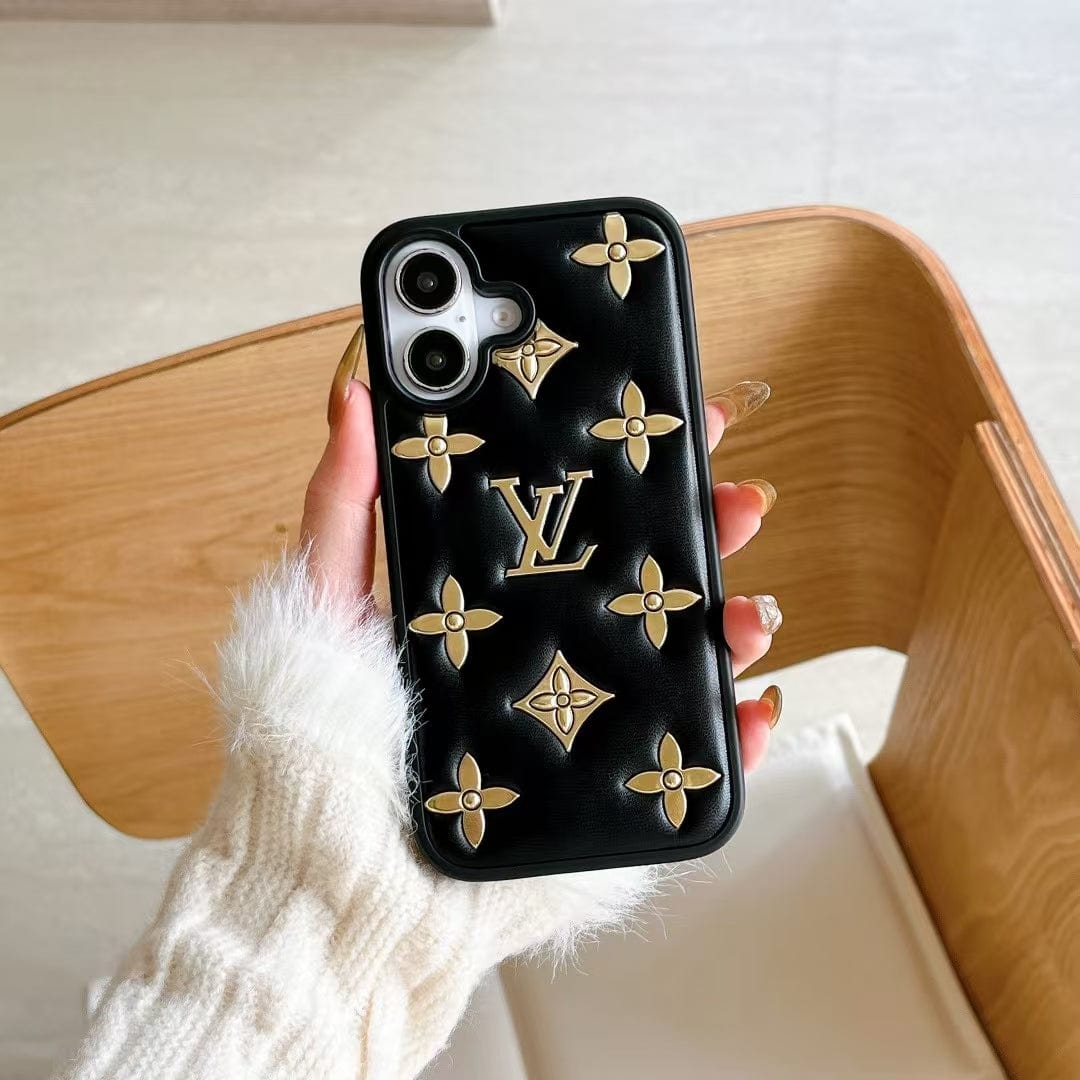 Tony Louis Vuitton 3D Quilted Monogram Leather iPhone Case