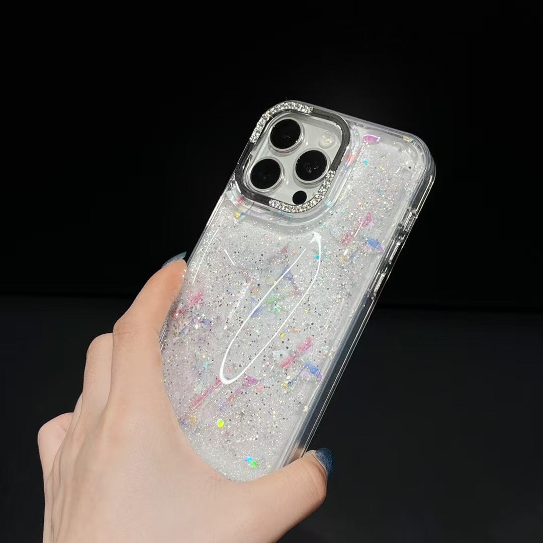 Tony Louis Vuitton Glitter Sparkle Monogram iPhone Case with Rhinestone Camera Ring