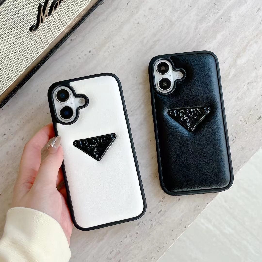 Tony Prada Leather iPhone Case Black And White