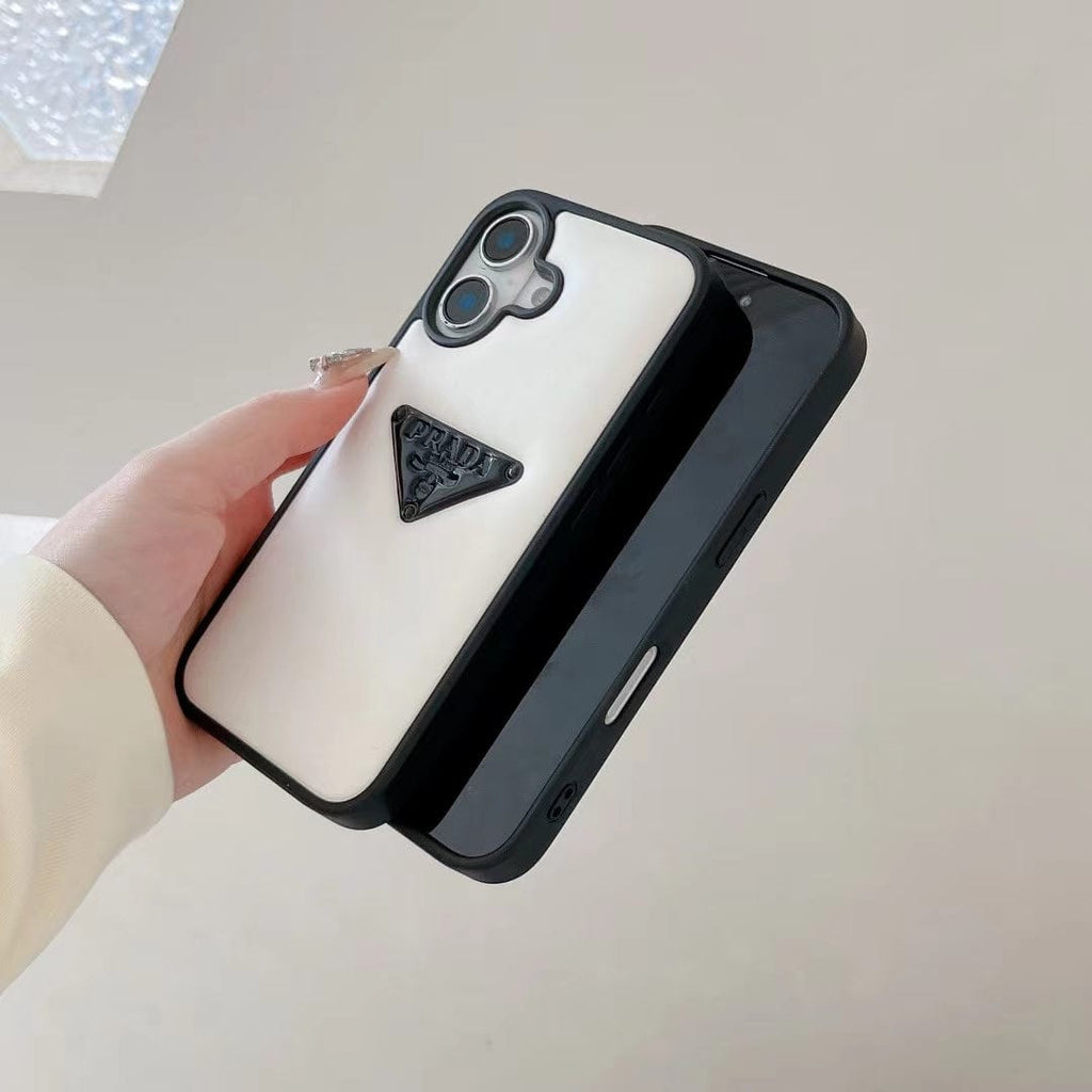 Tony Prada Leather iPhone Case Black And White