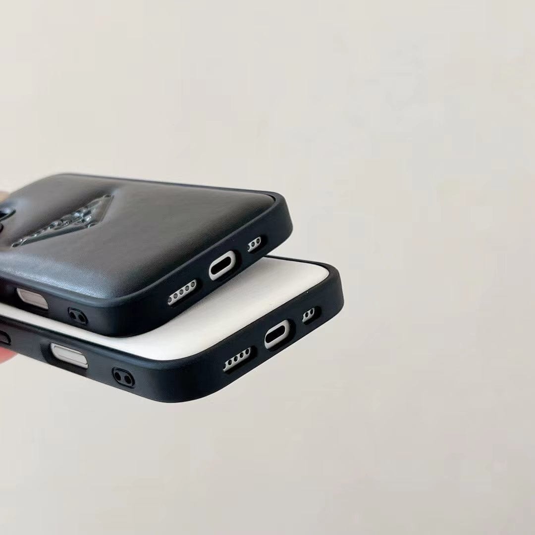 Tony Prada Leather iPhone Case Black And White