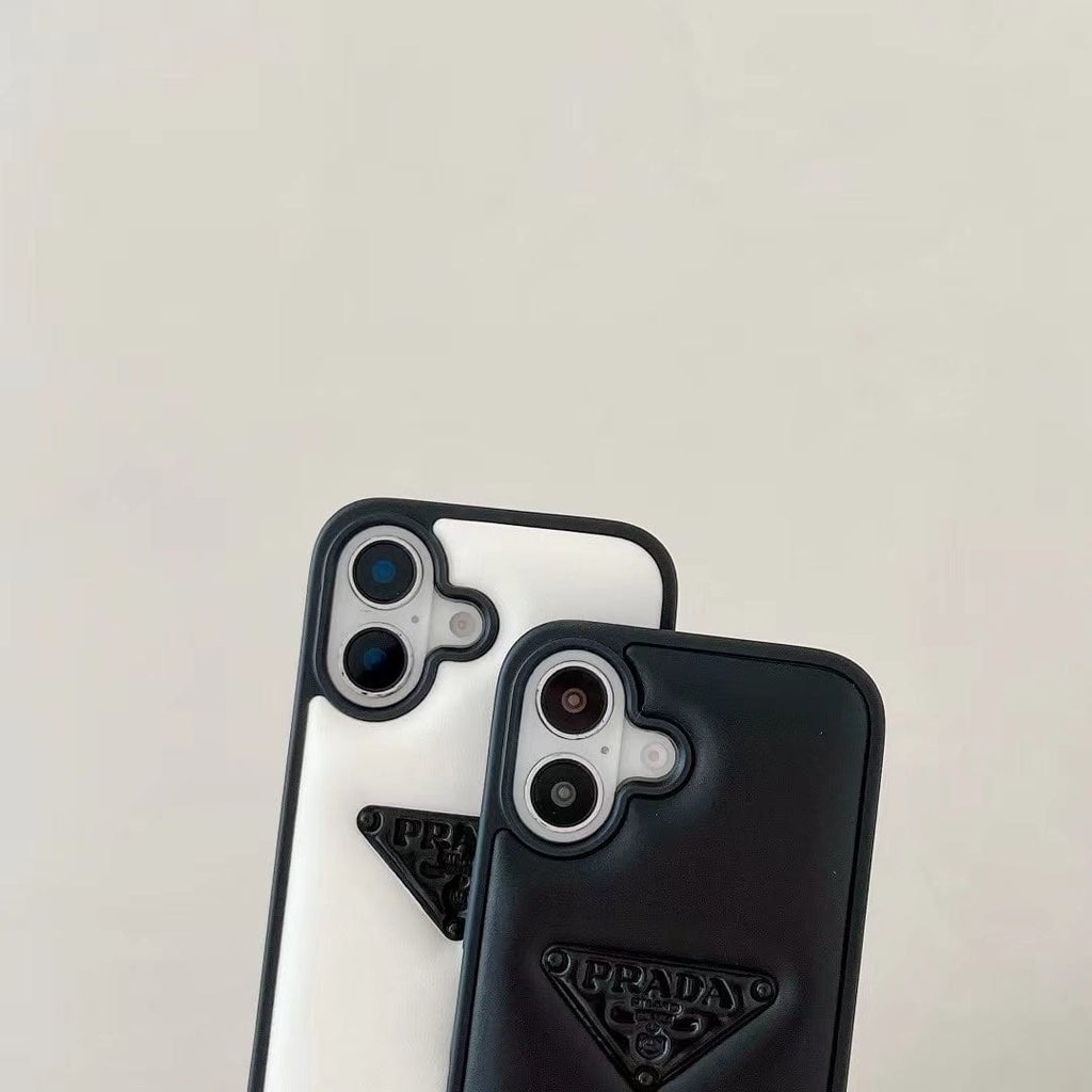 Tony Prada Leather iPhone Case Black And White