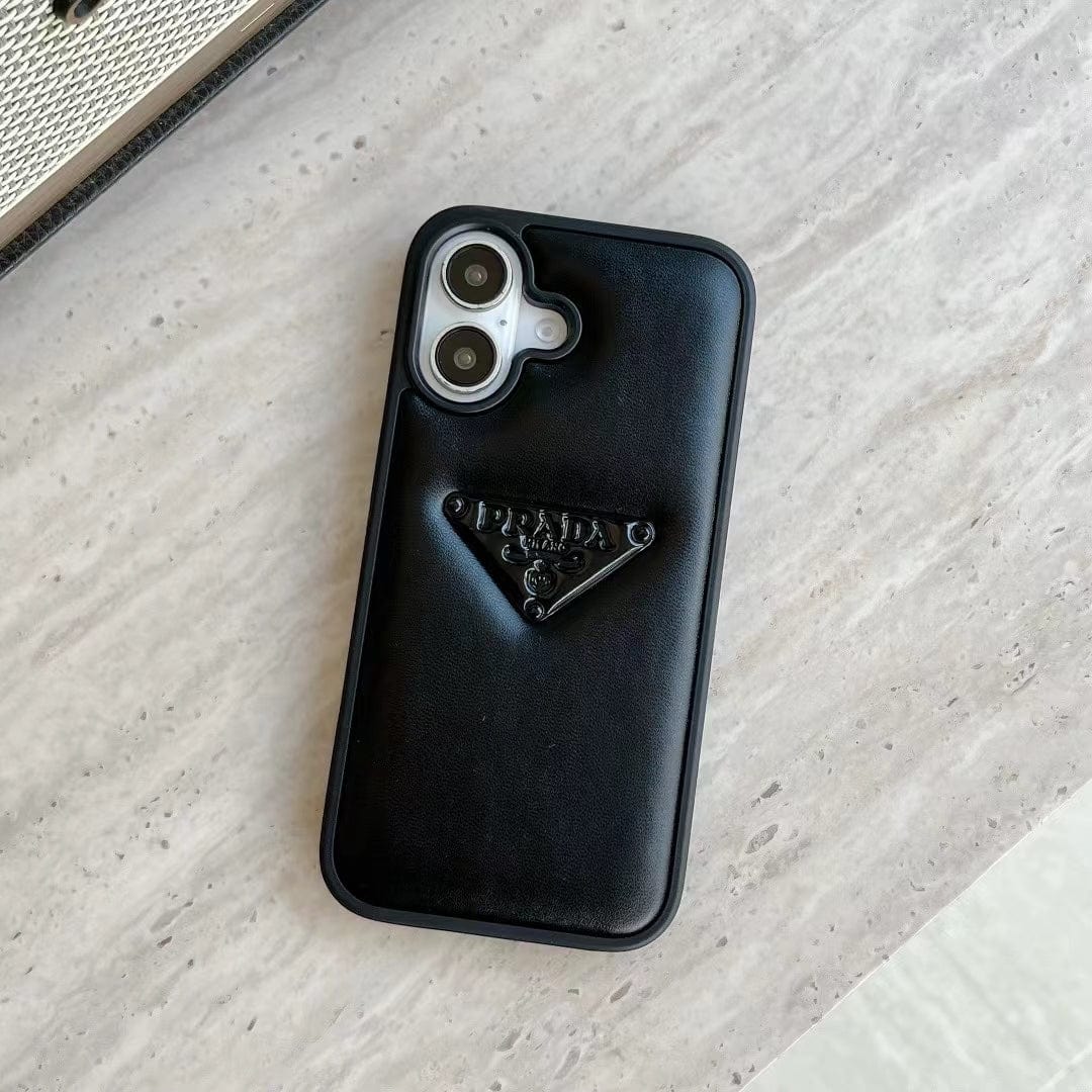 Tony Prada Leather iPhone Case Black And White