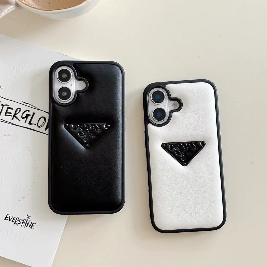 Tony Prada Leather iPhone Case Black And White