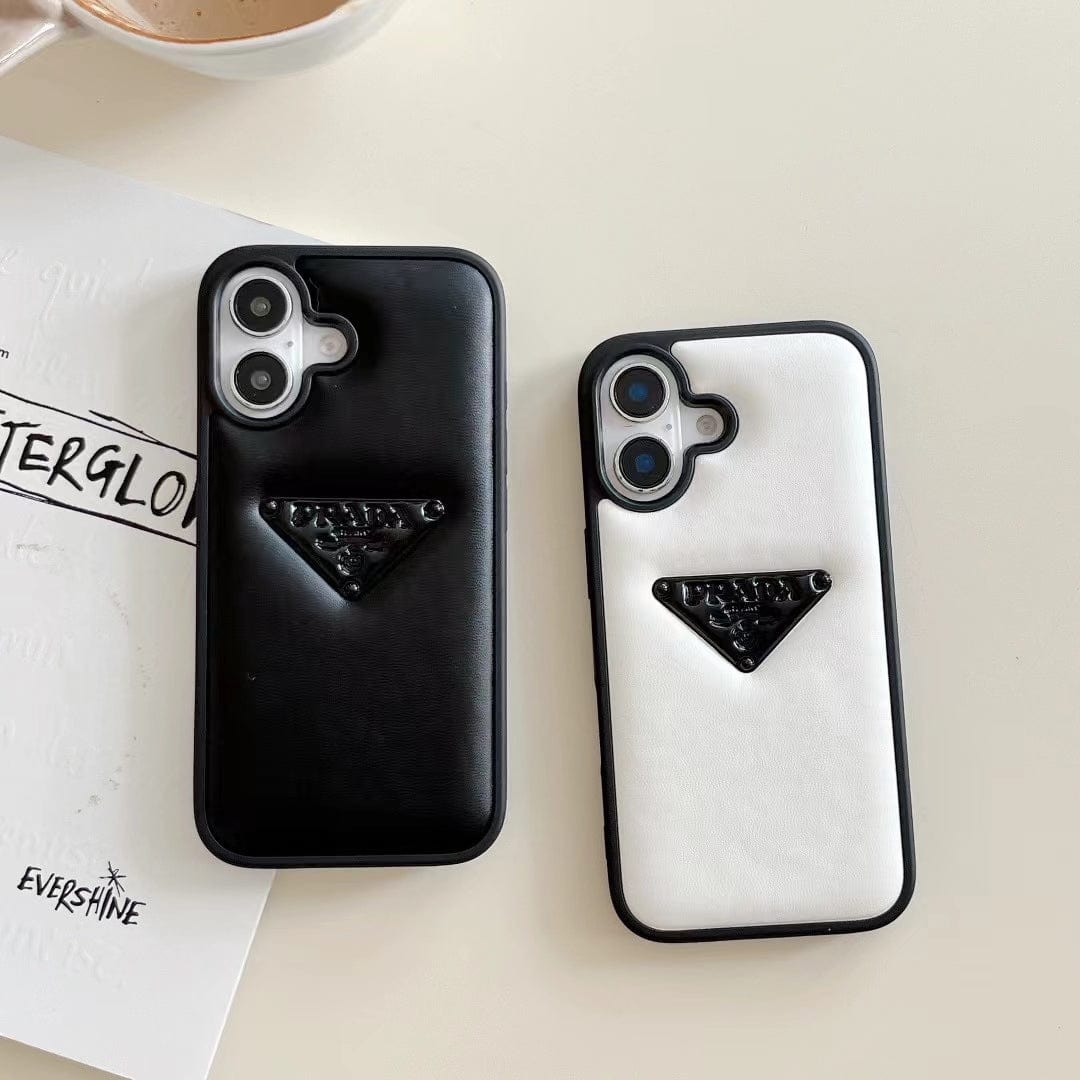Tony Prada Leather iPhone Case Black And White