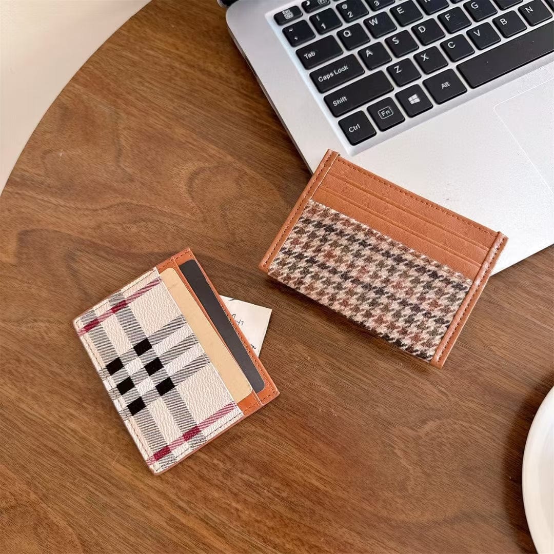 Tony Vintage Check Pattern Slim Burberry Cardholder Wallet