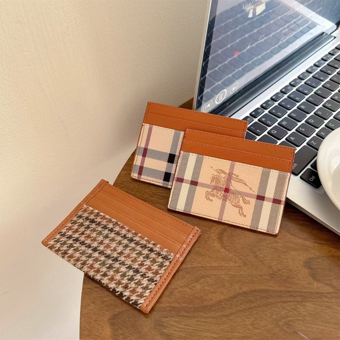 Tony Vintage Check Pattern Slim Burberry Cardholder Wallet