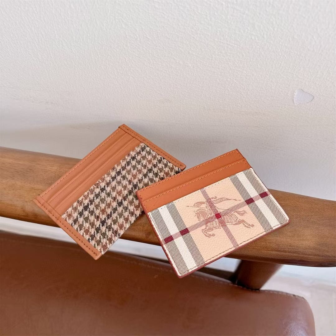 Tony Vintage Check Pattern Slim Burberry Cardholder Wallet
