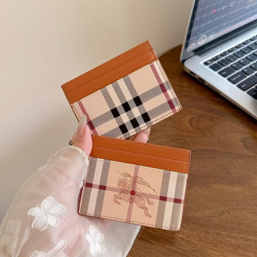 Tony Vintage Check Pattern Slim Burberry Cardholder Wallet