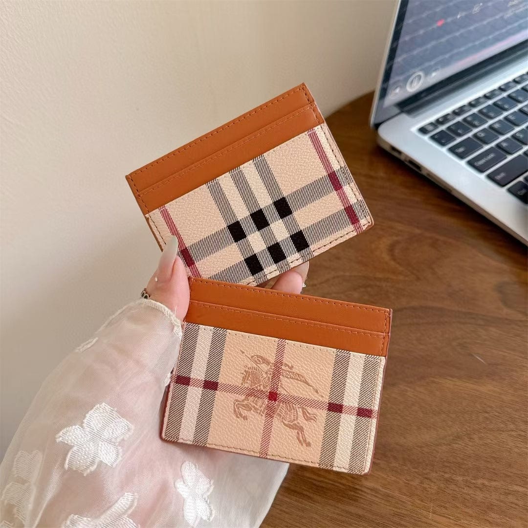 Tony Vintage Check Pattern Slim Burberry Cardholder Wallet